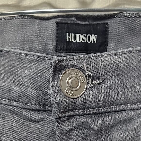 Hudson Women's Nico Mid Rise Super Skinny - Trooper Grey Size 27 - Picture 3 of 15